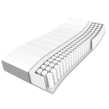 vidaXL Στρώμα με Pocket Springs Μεσαίας Σκληρότητας Ανοιχτό Γκρι 90x200x20cm Υφασμάτινο 1 τεμ. - Μονό