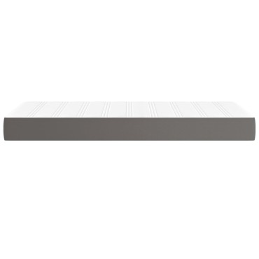 vidaXL Στρώμα με Pocket Springs Γκρι 90x200x20cm Συνθετικό Δέρμα 1 τεμ. - Μονό