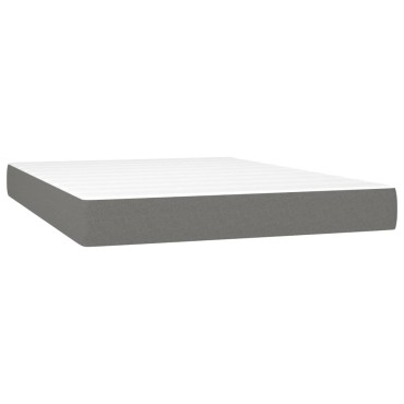 vidaXL Στρώμα με Pocket Springs Σκούρο Γκρι 140x190x20cm Υφασμάτινο 1 τεμ. - Μονό
