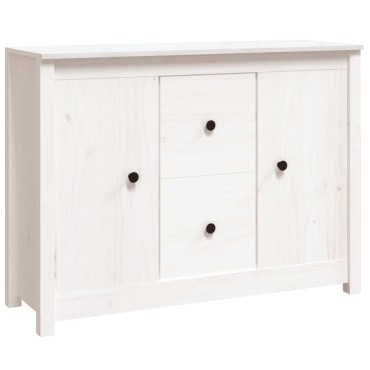 vidaXL Ντουλάπι Λευκό 100x35x74cm από Μασίφ Ξύλο Πεύκου 1 τεμ.