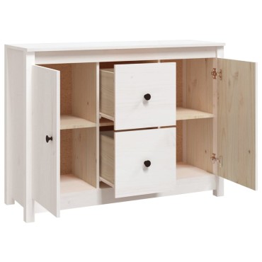 vidaXL Ντουλάπι Λευκό 100x35x74cm από Μασίφ Ξύλο Πεύκου 1 τεμ.