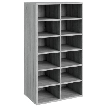 vidaXL Παπουτσοθήκη Γκρι Sonoma 54x34x100,5cm από Επεξεργασμένο Ξύλο