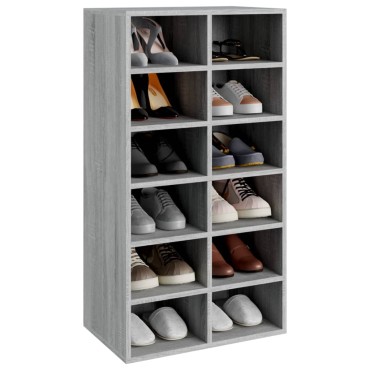 vidaXL Παπουτσοθήκη Γκρι Sonoma 54x34x100,5cm από Επεξεργασμένο Ξύλο