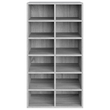 vidaXL Παπουτσοθήκη Γκρι Sonoma 54x34x100,5cm από Επεξεργασμένο Ξύλο