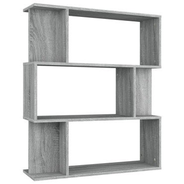 vidaXL Βιβλιοθήκη/Διαχωρ. Χώρου Γκρι Sonoma 80x24x96cm Επεξεργ. Ξύλο 1 τεμ.