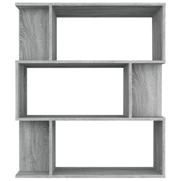 vidaXL Βιβλιοθήκη/Διαχωρ. Χώρου Γκρι Sonoma 80x24x96cm Επεξεργ. Ξύλο 1 τεμ.