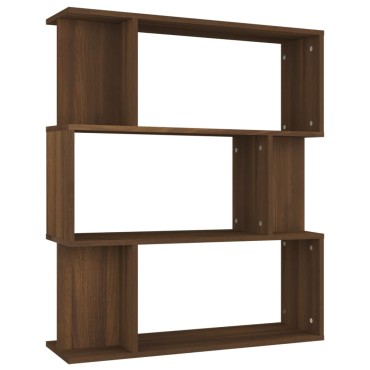 vidaXL Βιβλιοθήκη/Διαχωρ. Χώρου Καφέ Δρυς 80x24x96cm Επεξεργ. Ξύλο 1 τεμ.