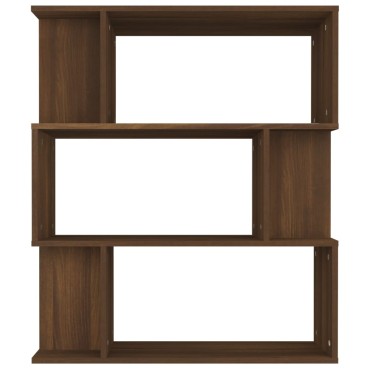 vidaXL Βιβλιοθήκη/Διαχωρ. Χώρου Καφέ Δρυς 80x24x96cm Επεξεργ. Ξύλο 1 τεμ.