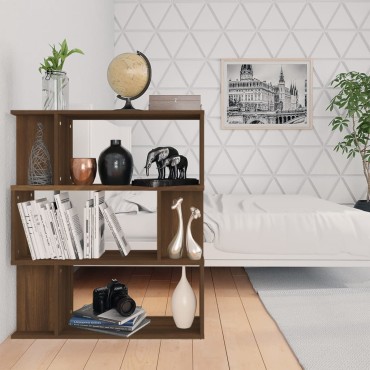 vidaXL Βιβλιοθήκη/Διαχωρ. Χώρου Καφέ Δρυς 80x24x96cm Επεξεργ. Ξύλο 1 τεμ.
