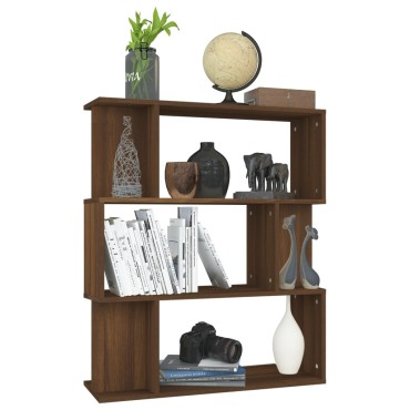 vidaXL Βιβλιοθήκη/Διαχωρ. Χώρου Καφέ Δρυς 80x24x96cm Επεξεργ. Ξύλο 1 τεμ.