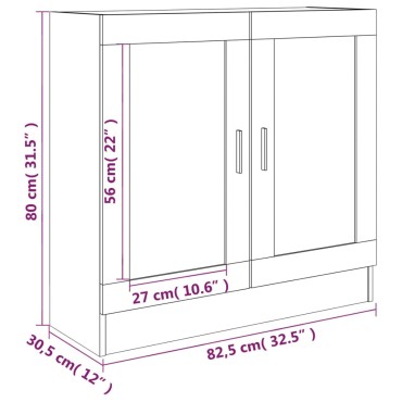 vidaXL Βιτρίνα Καφέ Δρυς 82,5x30,5x80cm από Επεξεργασμένο Ξύλο 1 τεμ.