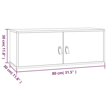 vidaXL Ντουλάπια Τοίχου 2 τεμ. 80x30x30cm από Μασίφ Ξύλο Πεύκου
