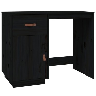 vidaXL Ντουλάπι Γραφείου Μαύρο 135x50x75cm από Μασίφ Ξύλο Πεύκου 1 τεμ.
