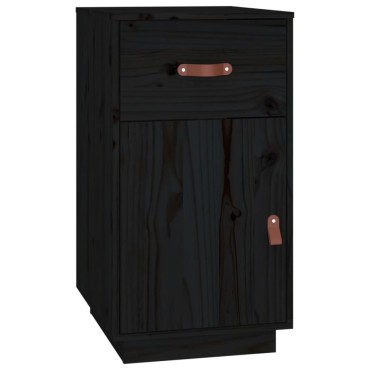 vidaXL Ντουλάπι Γραφείου Μαύρο 135x50x75cm από Μασίφ Ξύλο Πεύκου 1 τεμ.