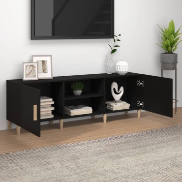 vidaXL Έπιπλο Τηλεόρασης Μαύρο 150x30x50cm Επεξεργασμένο Ξύλο
