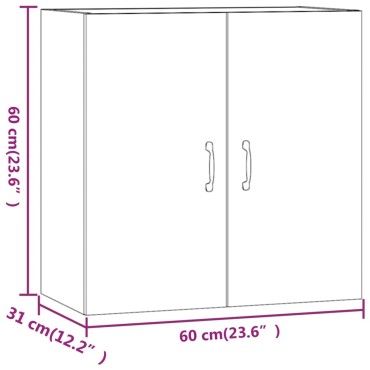 vidaXL Ντουλάπι Τοίχου Μαύρο 60x31x60cm από Επεξεργασμένο Ξύλο 1 τεμ.