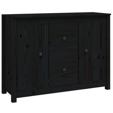 vidaXL Ντουλάπι Μαύρο 100x35x74cm από Μασίφ Ξύλο Πεύκου 1 τεμ.