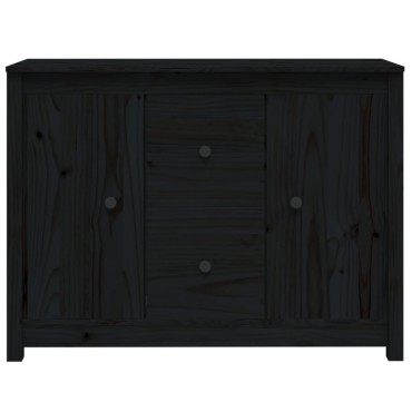 vidaXL Ντουλάπι Μαύρο 100x35x74cm από Μασίφ Ξύλο Πεύκου 1 τεμ.