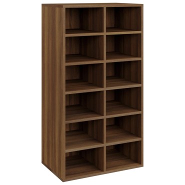 vidaXL Παπουτσοθήκη Καφέ Δρυς 54x34x100,5cm από Επεξεργασμένο Ξύλο