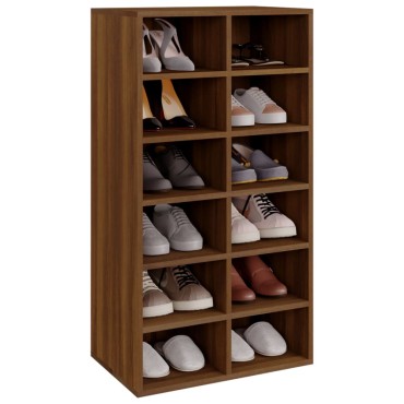 vidaXL Παπουτσοθήκη Καφέ Δρυς 54x34x100,5cm από Επεξεργασμένο Ξύλο