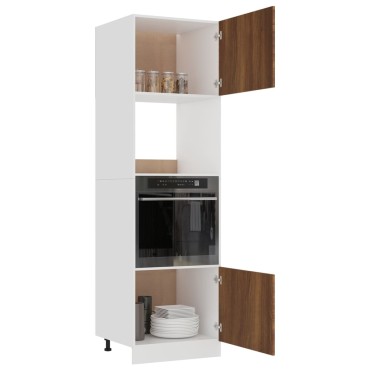 vidaXL Ντουλάπι Φ. Μικροκιμάτων Lyon Καφέ Δρυς 60x57x207cm Επεξ. Ξύλο 1 τεμ.