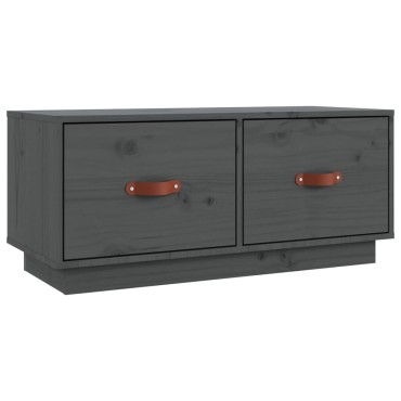 vidaXL Έπιπλο Τηλεόρασης Γκρι 80x34x35cm από Μασίφ Ξύλο Πεύκου