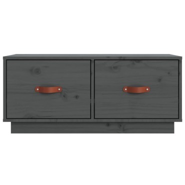 vidaXL Έπιπλο Τηλεόρασης Γκρι 80x34x35cm από Μασίφ Ξύλο Πεύκου