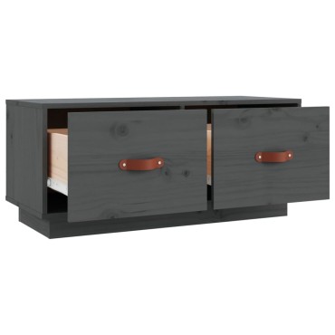 vidaXL Έπιπλο Τηλεόρασης Γκρι 80x34x35cm από Μασίφ Ξύλο Πεύκου