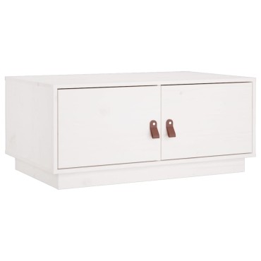 vidaXL Τραπεζάκι Σαλονιού Λευκό 80x50x35cm από Μασίφ Ξύλο Πεύκου 1 τεμ.
