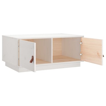 vidaXL Τραπεζάκι Σαλονιού Λευκό 80x50x35cm από Μασίφ Ξύλο Πεύκου 1 τεμ.