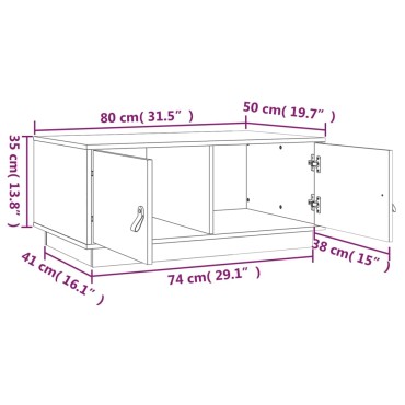 vidaXL Τραπεζάκι Σαλονιού Λευκό 80x50x35cm από Μασίφ Ξύλο Πεύκου 1 τεμ.