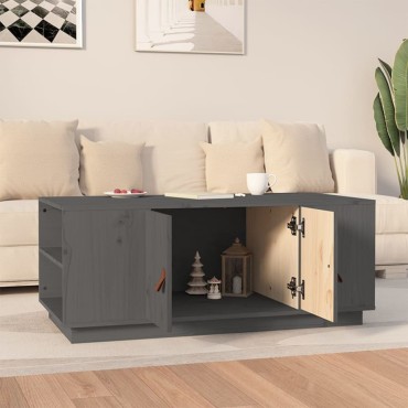 vidaXL Τραπεζάκι Σαλονιού Γκρι 100x50x41cm Μασίφ Ξύλο Πεύκου 1 τεμ.