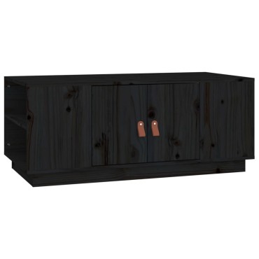 vidaXL Τραπεζάκι Σαλονιού Μαύρο 100x50x41cm από Μασίφ Ξύλο Πεύκου 1 τεμ.