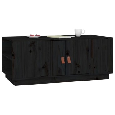 vidaXL Τραπεζάκι Σαλονιού Μαύρο 100x50x41cm από Μασίφ Ξύλο Πεύκου 1 τεμ.