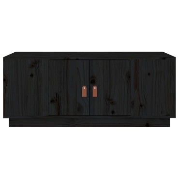 vidaXL Τραπεζάκι Σαλονιού Μαύρο 100x50x41cm από Μασίφ Ξύλο Πεύκου 1 τεμ.