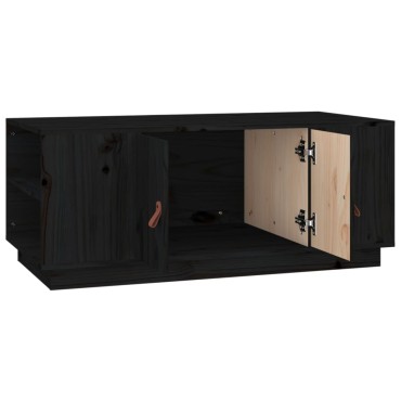 vidaXL Τραπεζάκι Σαλονιού Μαύρο 100x50x41cm από Μασίφ Ξύλο Πεύκου 1 τεμ.