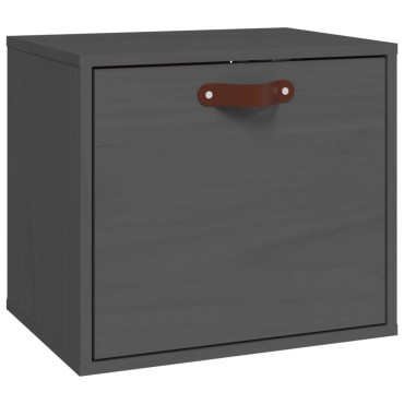 vidaXL Ντουλάπι Τοίχου Γκρι 40x30x35cm από Μασίφ Ξύλο Πεύκου 1 τεμ.