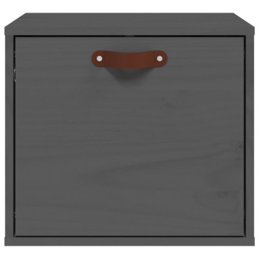 vidaXL Ντουλάπι Τοίχου Γκρι 40x30x35cm από Μασίφ Ξύλο Πεύκου 1 τεμ.