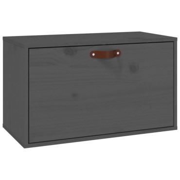 vidaXL Ντουλάπι Τοίχου Γκρι 60x30x35cm από Μασίφ Ξύλο Πεύκου 1 τεμ.