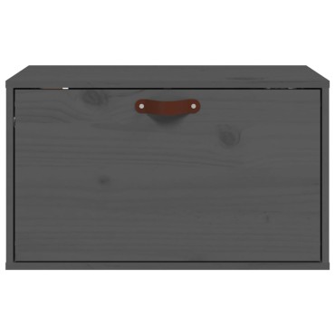 vidaXL Ντουλάπι Τοίχου Γκρι 60x30x35cm από Μασίφ Ξύλο Πεύκου 1 τεμ.