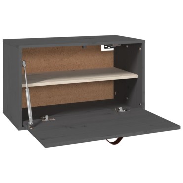vidaXL Ντουλάπι Τοίχου Γκρι 60x30x35cm από Μασίφ Ξύλο Πεύκου 1 τεμ.