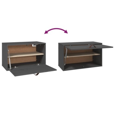 vidaXL Ντουλάπι Τοίχου Γκρι 60x30x35cm από Μασίφ Ξύλο Πεύκου 1 τεμ.