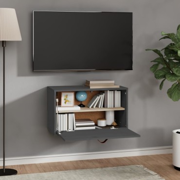 vidaXL Ντουλάπι Τοίχου Γκρι 60x30x35cm από Μασίφ Ξύλο Πεύκου 1 τεμ.
