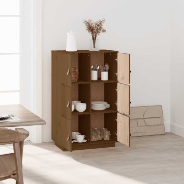 vidaXL Ντουλάπι Ψηλό Καφέ Μέλι 67x40x108,5cm από Μασίφ Ξύλο Πεύκου 1 τεμ.