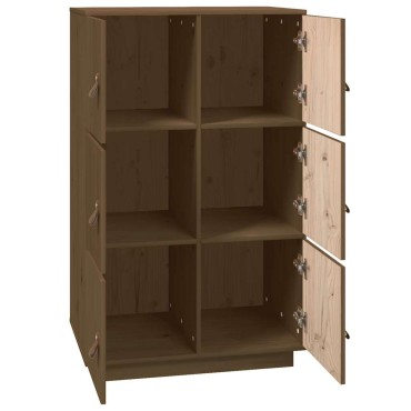 vidaXL Ντουλάπι Ψηλό Καφέ Μέλι 67x40x108,5cm από Μασίφ Ξύλο Πεύκου 1 τεμ.