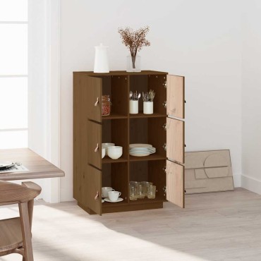 vidaXL Ντουλάπι Ψηλό Καφέ Μέλι 67x40x108,5cm από Μασίφ Ξύλο Πεύκου 1 τεμ.
