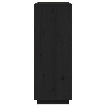 vidaXL Ντουλάπι Ψηλό Μαύρο 67x40x108,5cm από Μασίφ Ξύλο Πεύκου 1 τεμ.