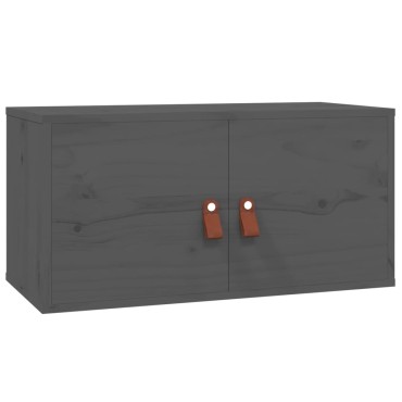 vidaXL Ντουλάπι Τοίχου Γκρι 60x30x30cm από Μασίφ Ξύλο Πεύκου 1 τεμ.