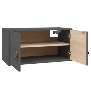 vidaXL Ντουλάπι Τοίχου Γκρι 60x30x30cm από Μασίφ Ξύλο Πεύκου 1 τεμ.