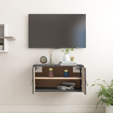 vidaXL Ντουλάπι Τοίχου Γκρι 60x30x30cm από Μασίφ Ξύλο Πεύκου 1 τεμ.